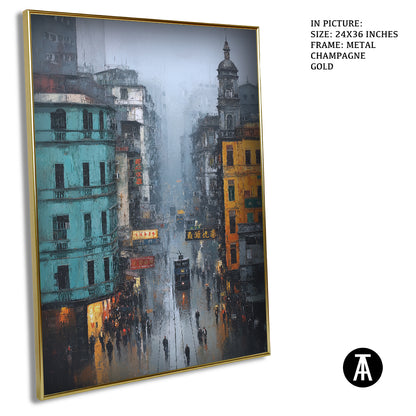 Artwork in Metal Champagne Gold Frame