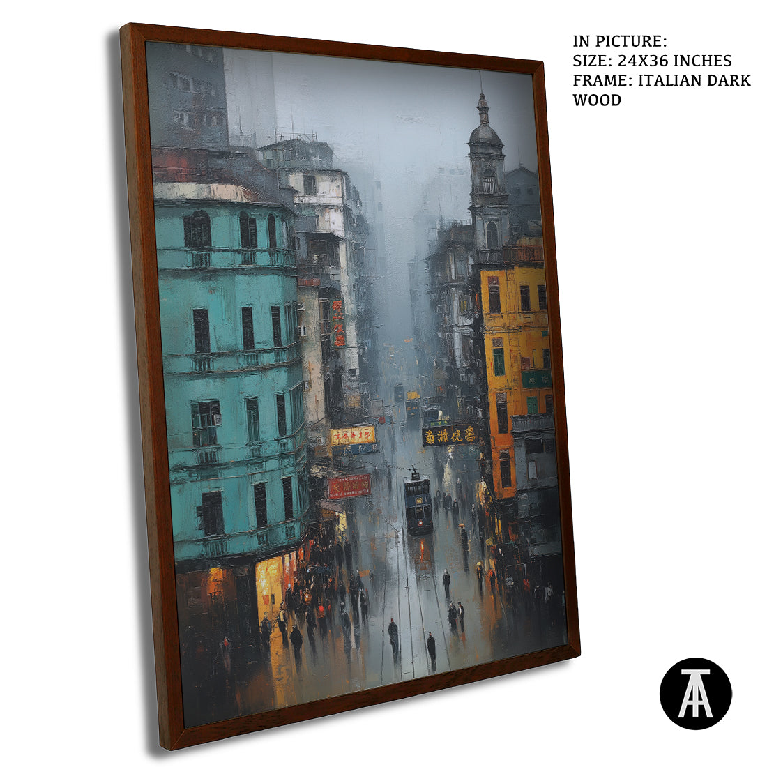 Artwork in Dark Wood Frame