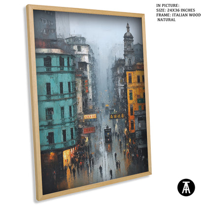 Artwork in Natural Wood Frame