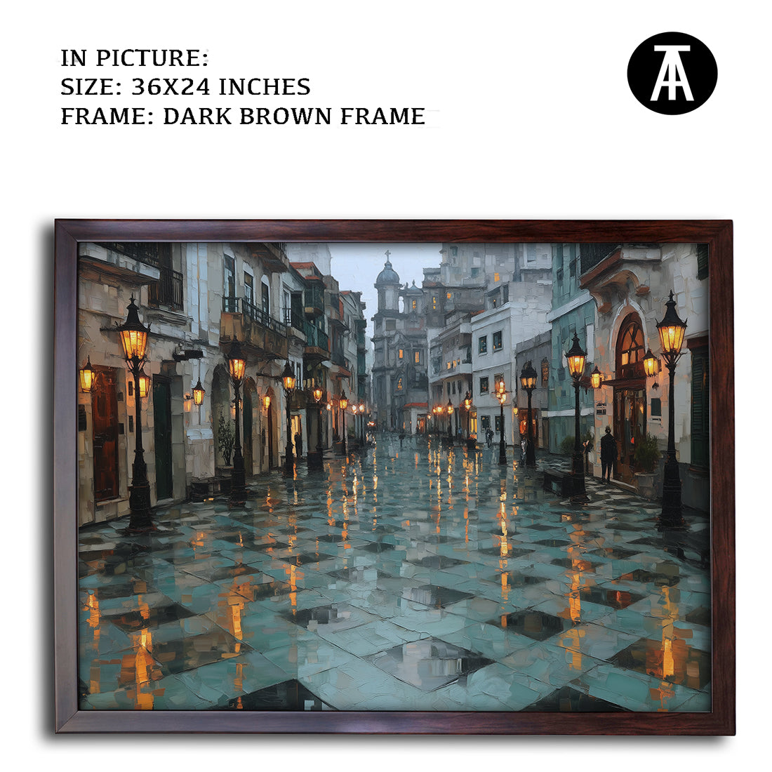 Artwork in Dark Brown Frame