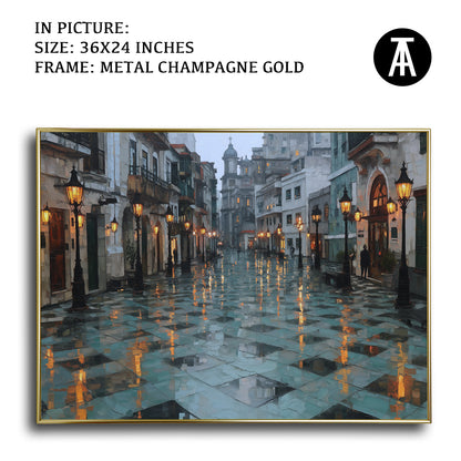 Artwork in Metal Champagne Gold Frame