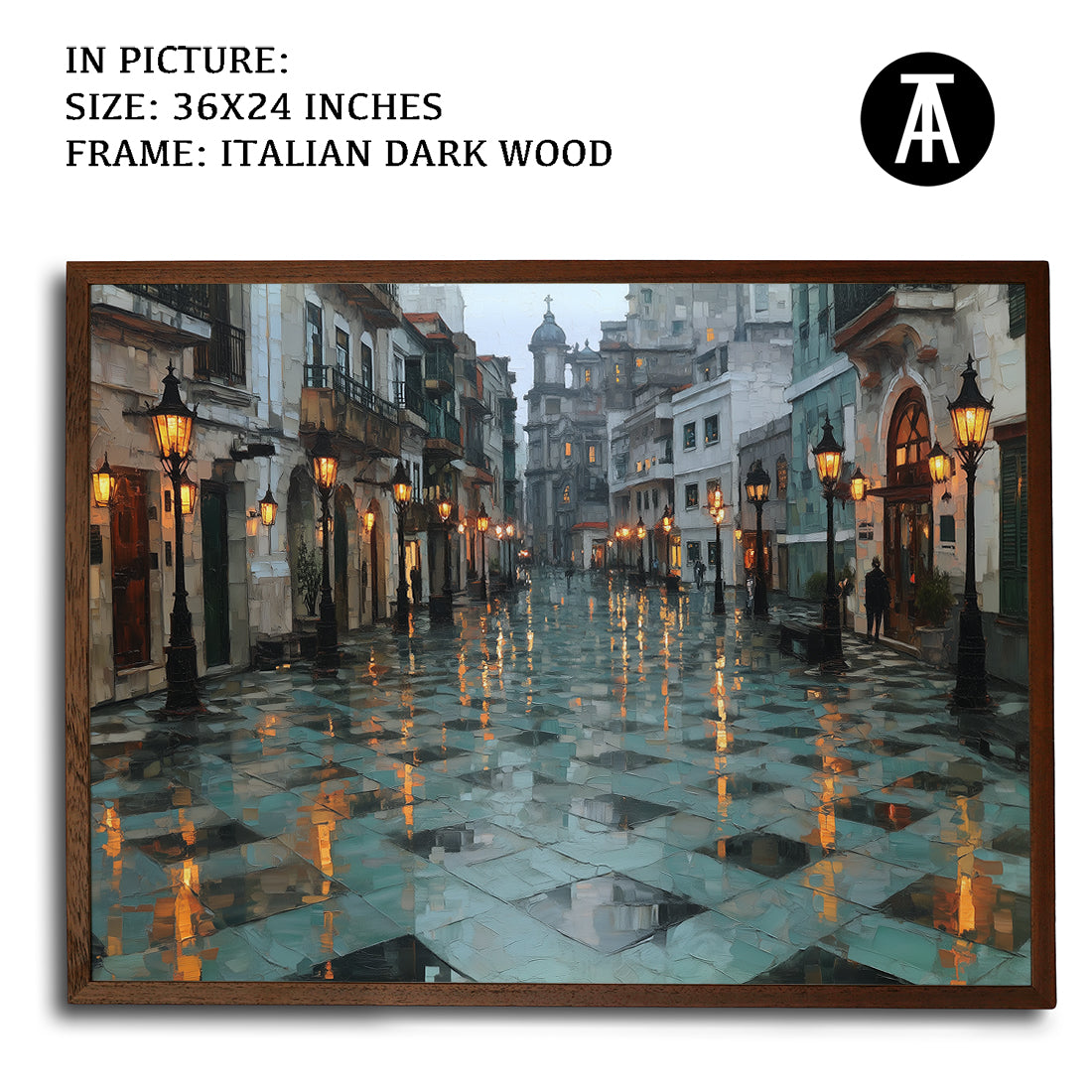 Artwork in Dark Wood Frame