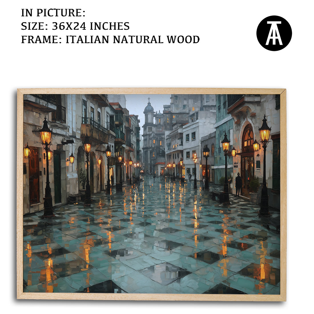 Artwork in Natural Wood Frame
