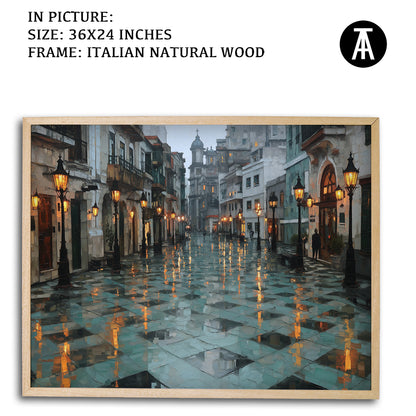 Artwork in Natural Wood Frame