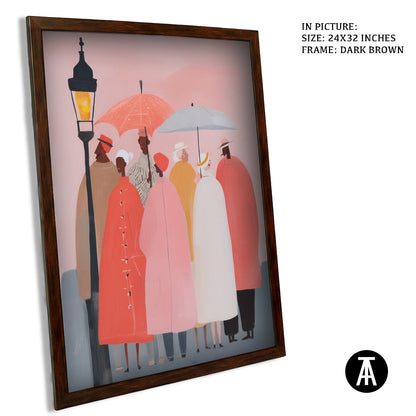 Artwork in Dark Brown Frame