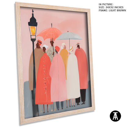 Artwork in Light Brown Frame