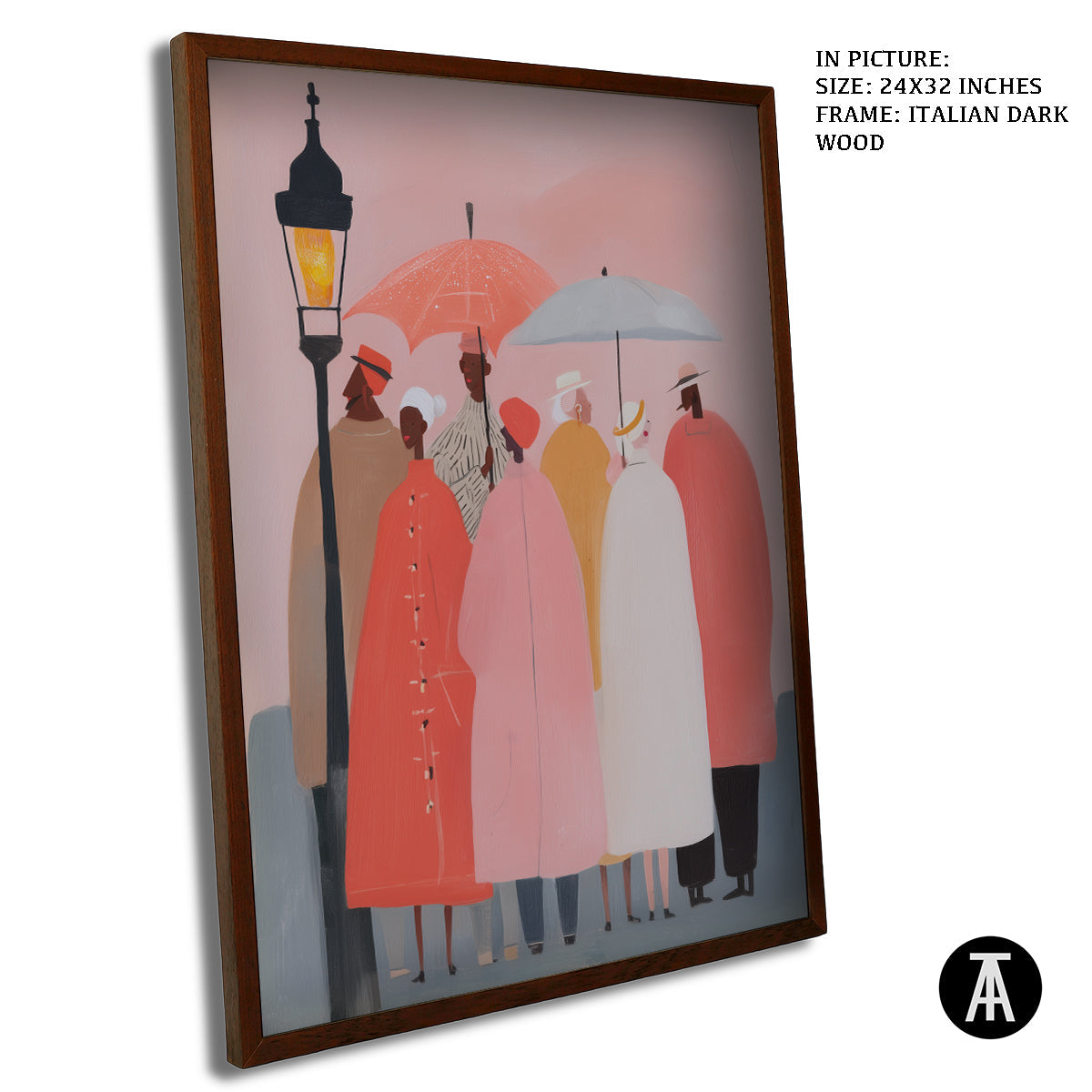 Artwork in Dark Wood Frame