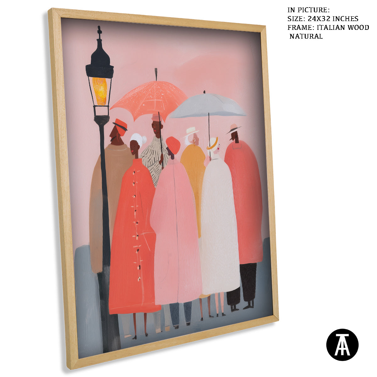 Artwork in Natural Wood Frame