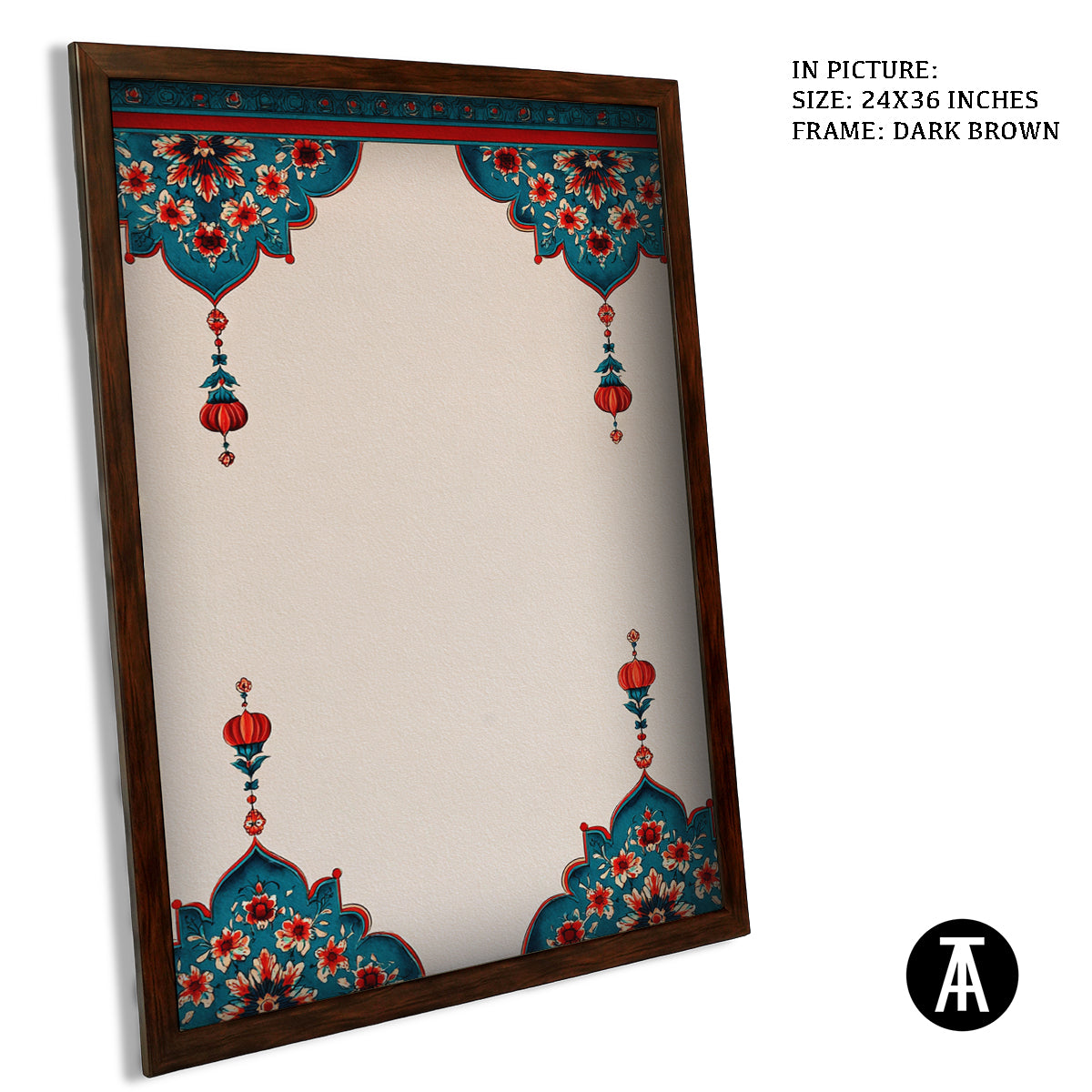 Artwork in Dark Brown Frame