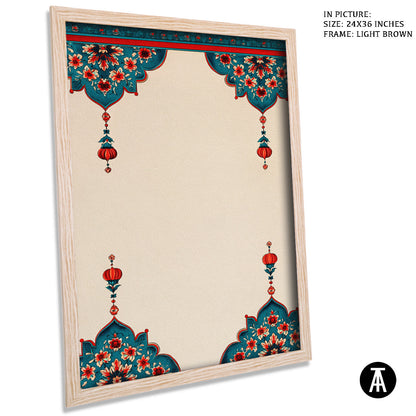 Artwork in Light Brown Frame