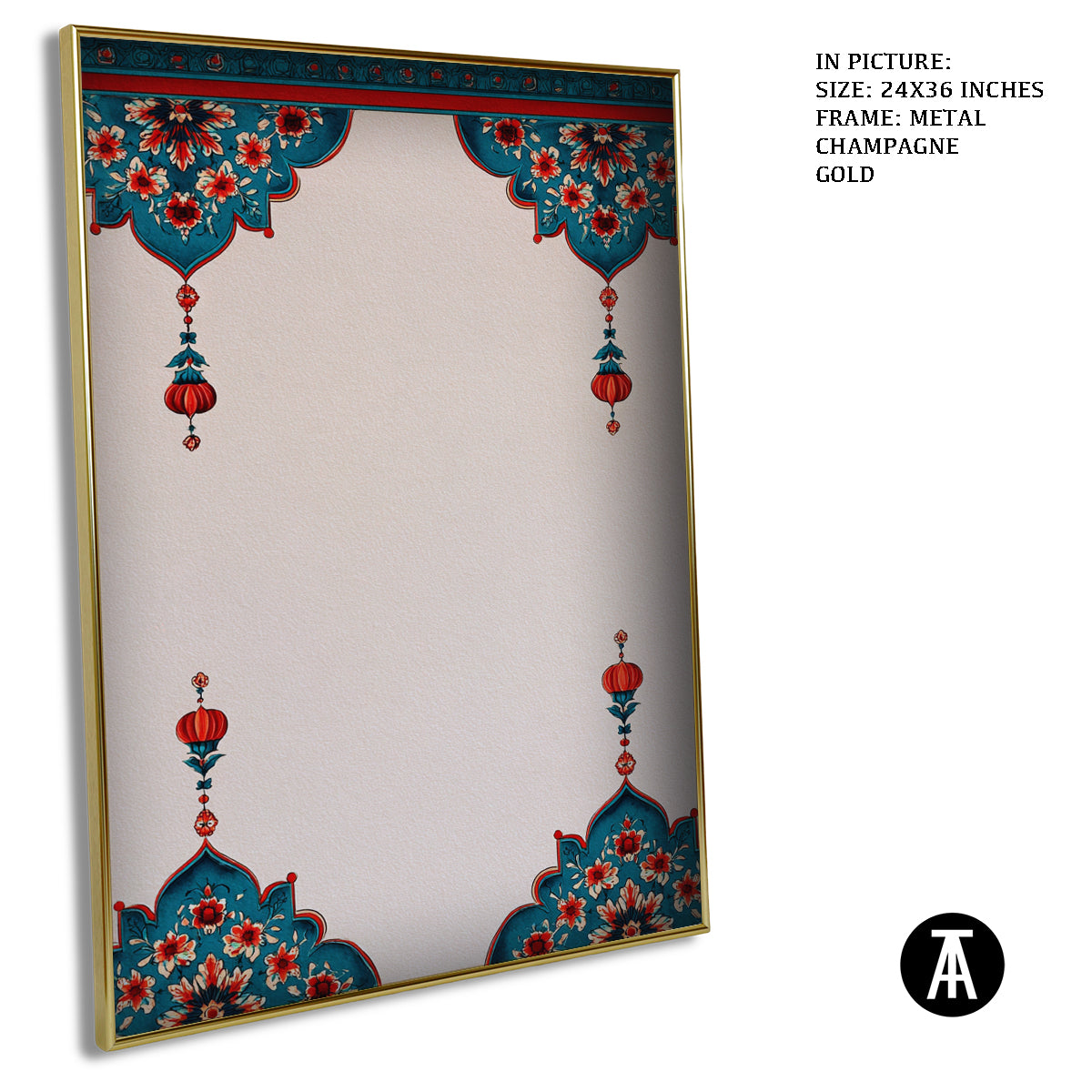 Artwork in Metal Champagne Gold Frame