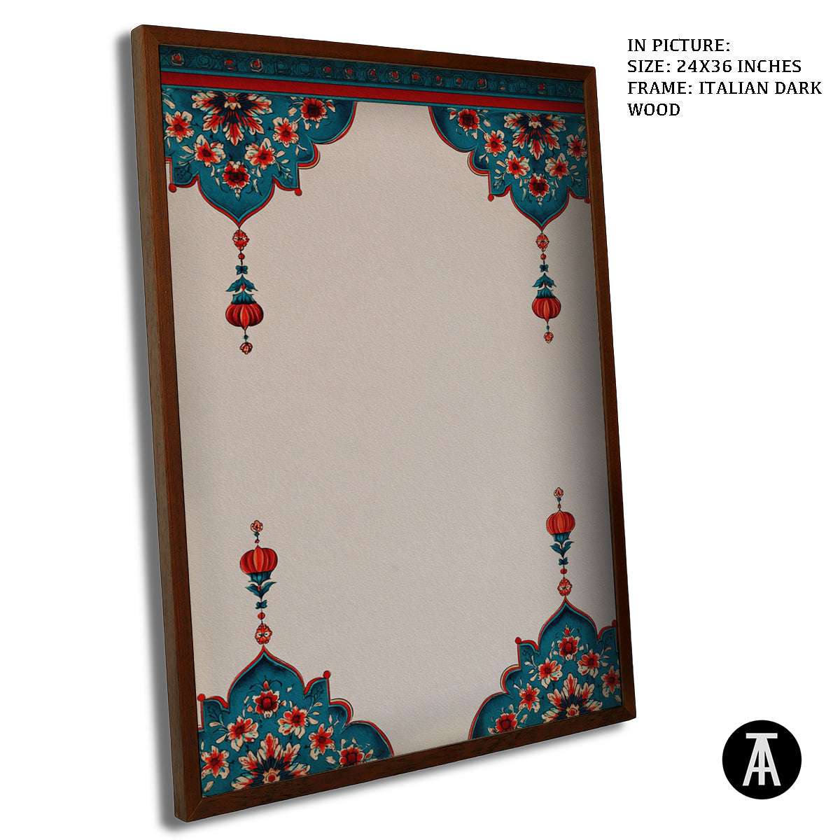 Artwork in Dark Wood Frame