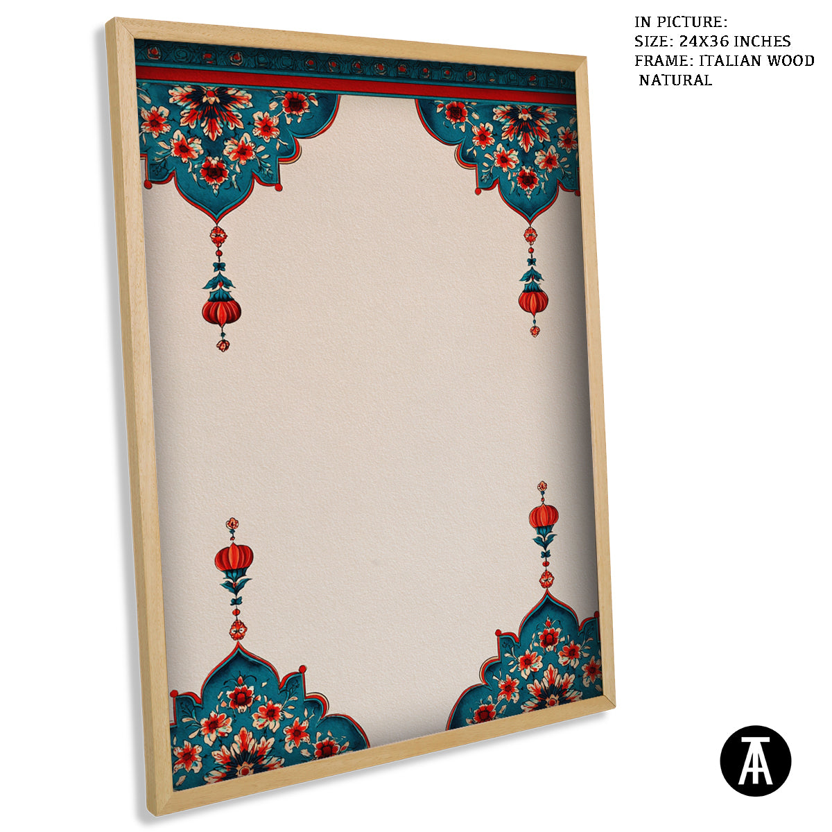 Artwork in Natural Wood Frame