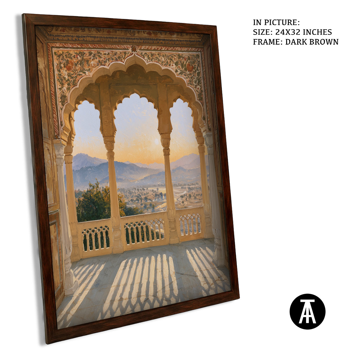 Artwork in Dark Brown Frame
