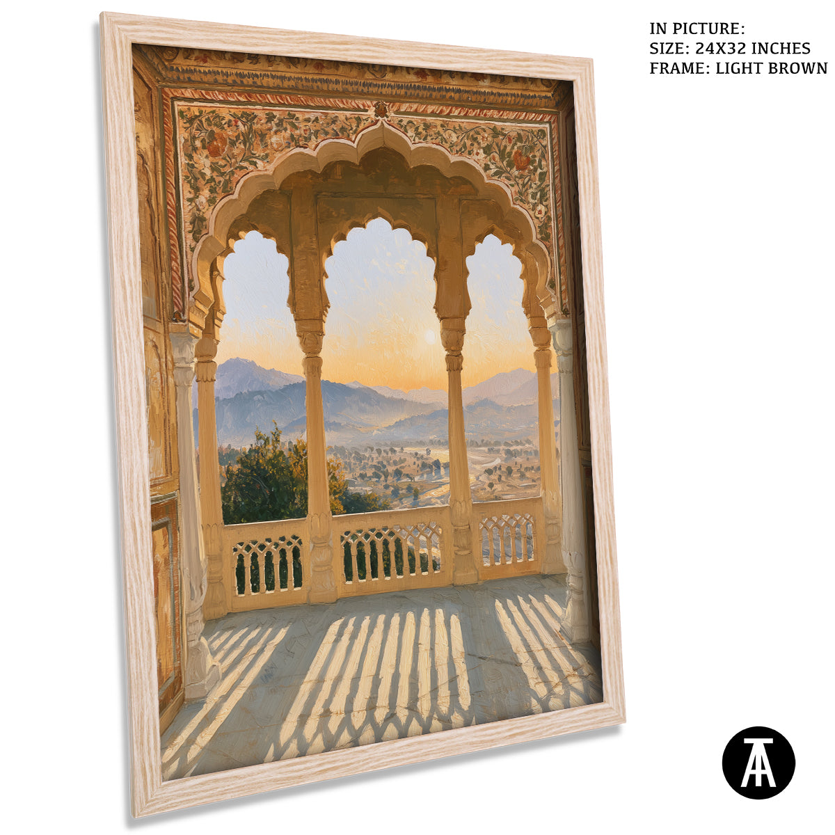 Artwork in Light Brown Frame