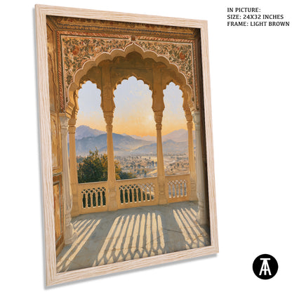 Artwork in Light Brown Frame