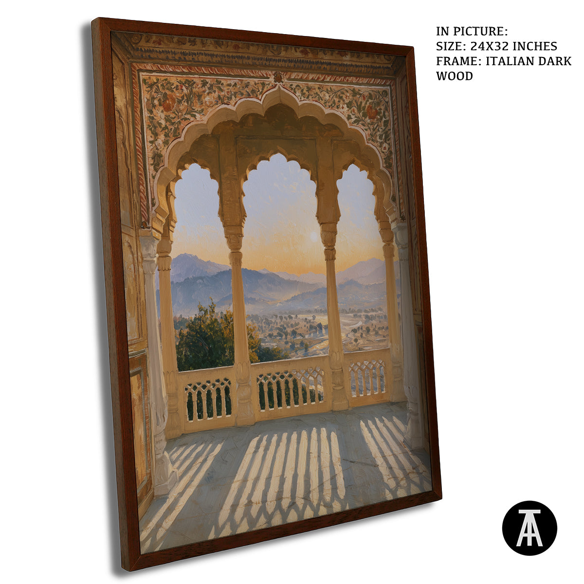 Artwork in Dark Wood Frame
