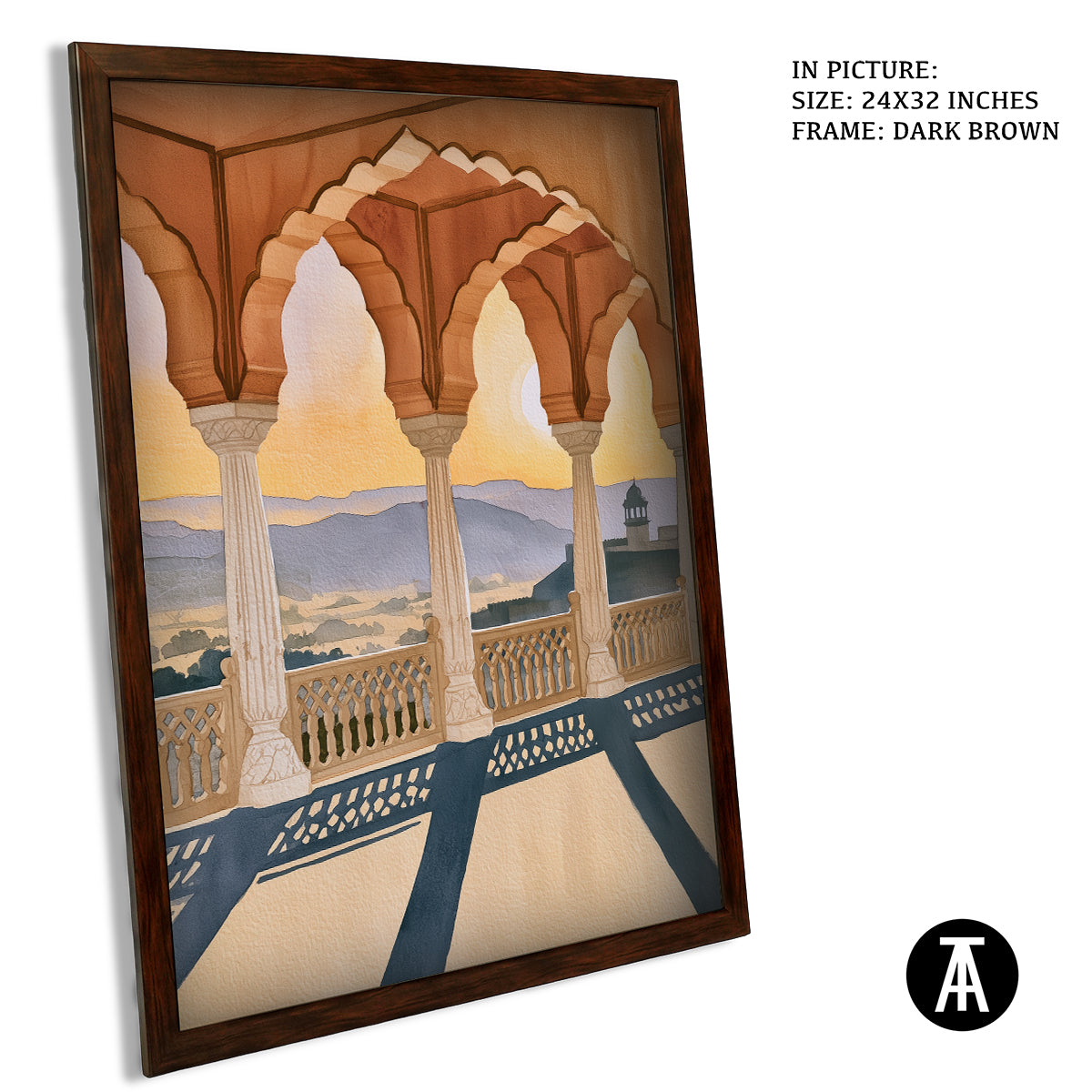 Artwork in Dark Brown Frame