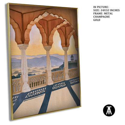 Artwork in Metal Champagne Gold Frame