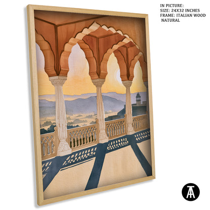 Artwork in Natural Wood Frame