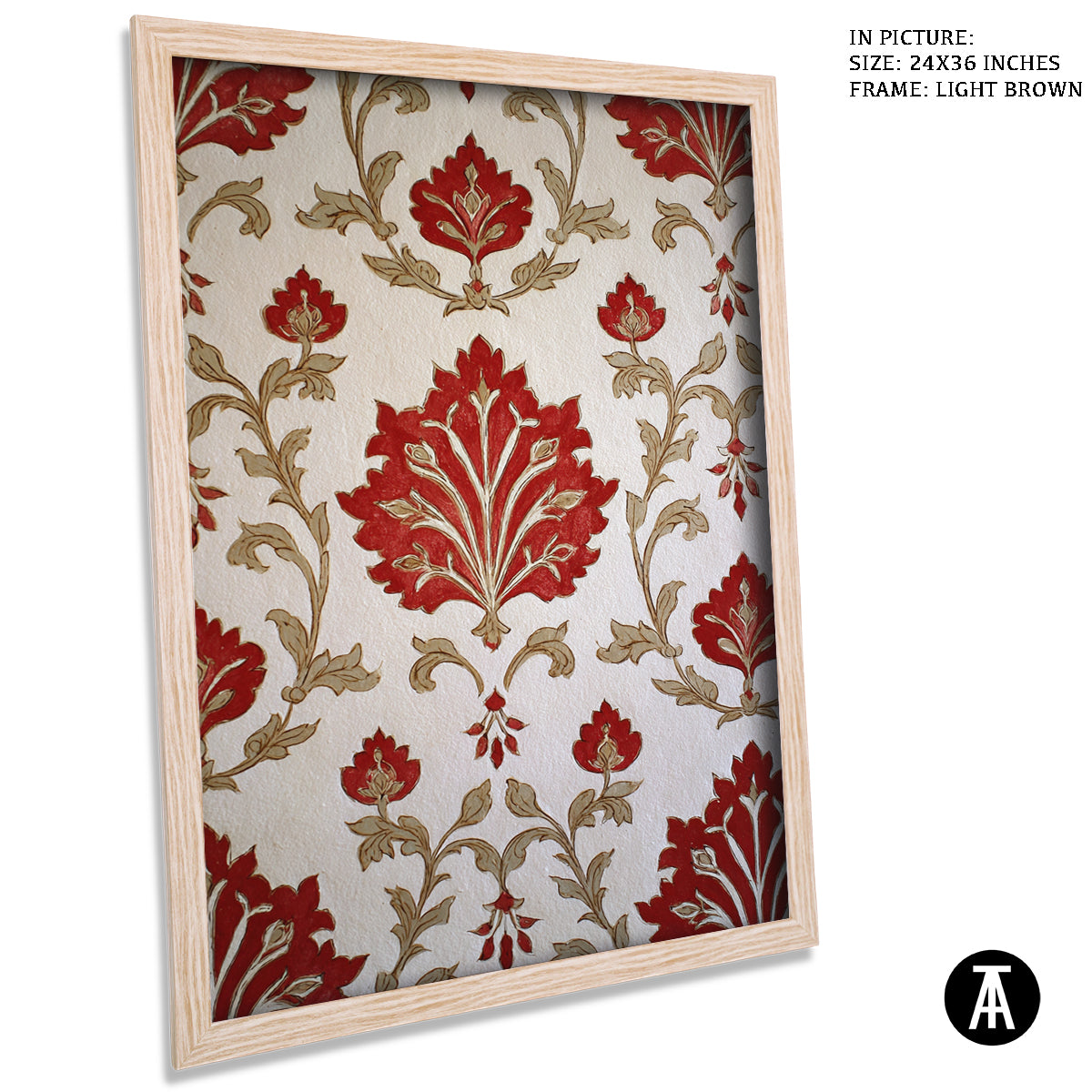 Artwork in Light Brown Frame