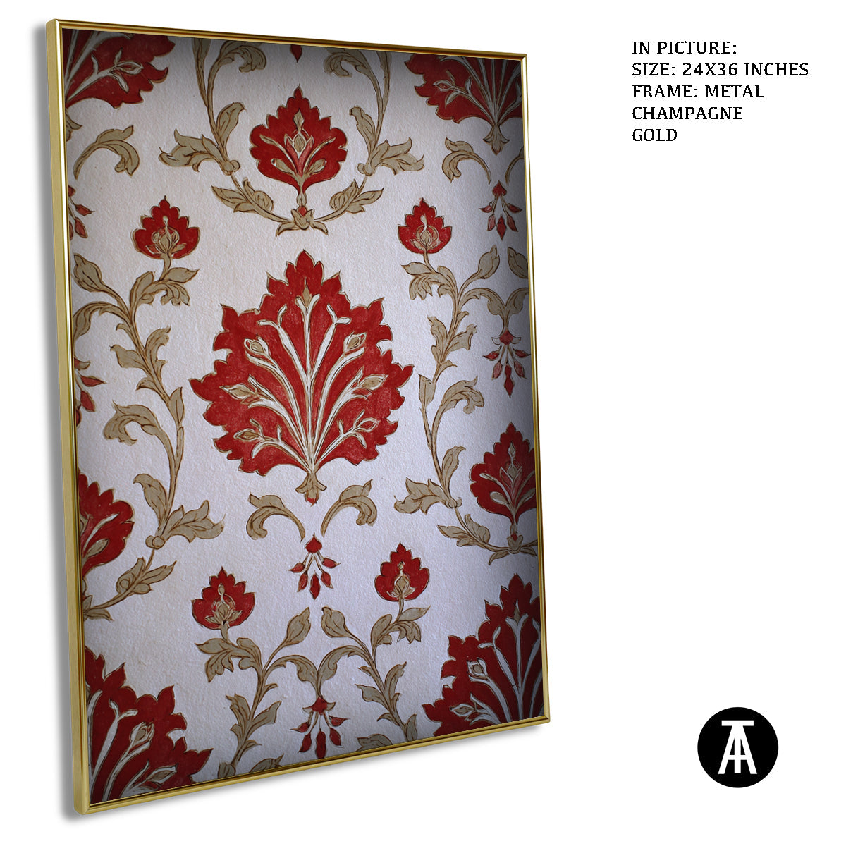 Artwork in Metal Champagne Gold Frame