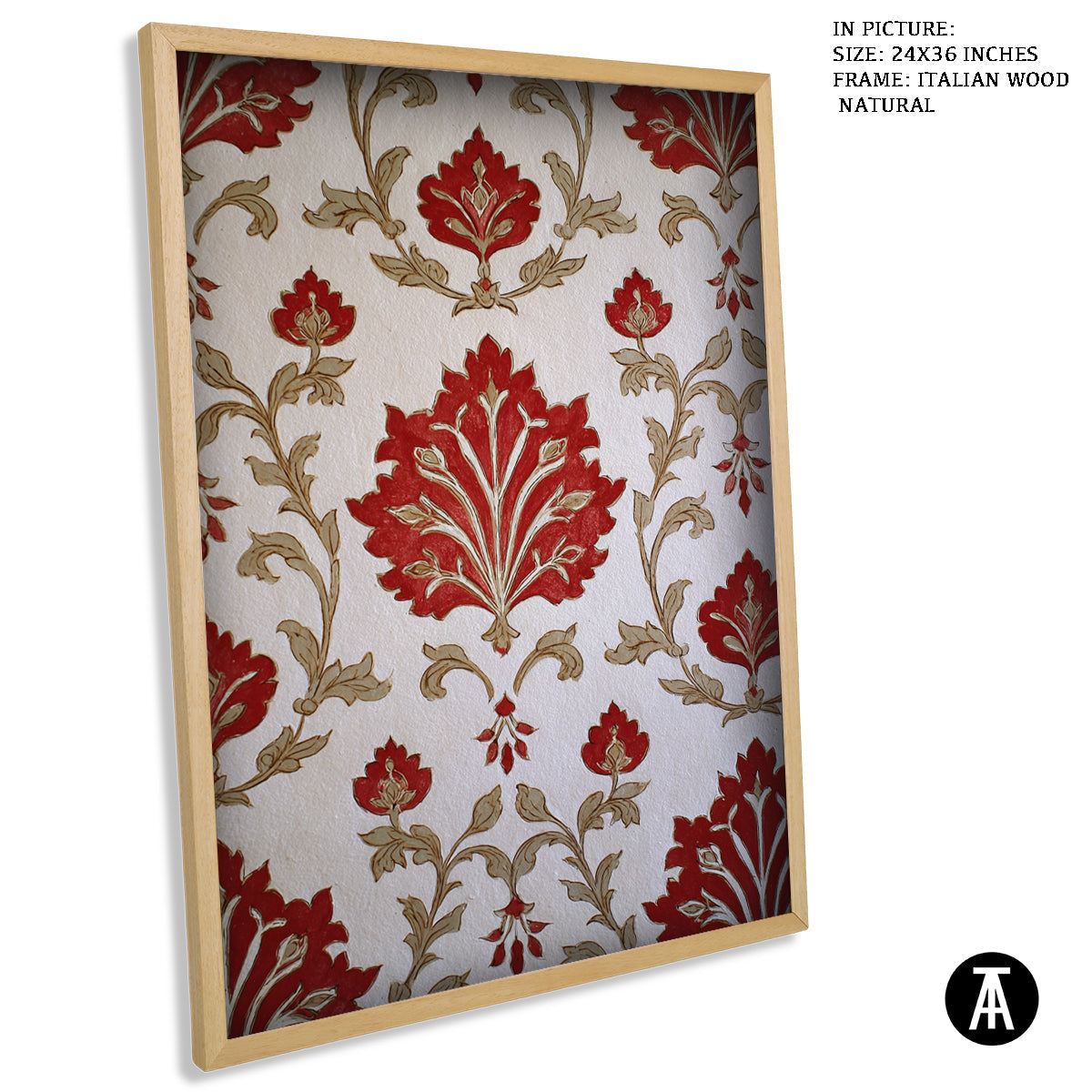 Artwork in Natural Wood Frame