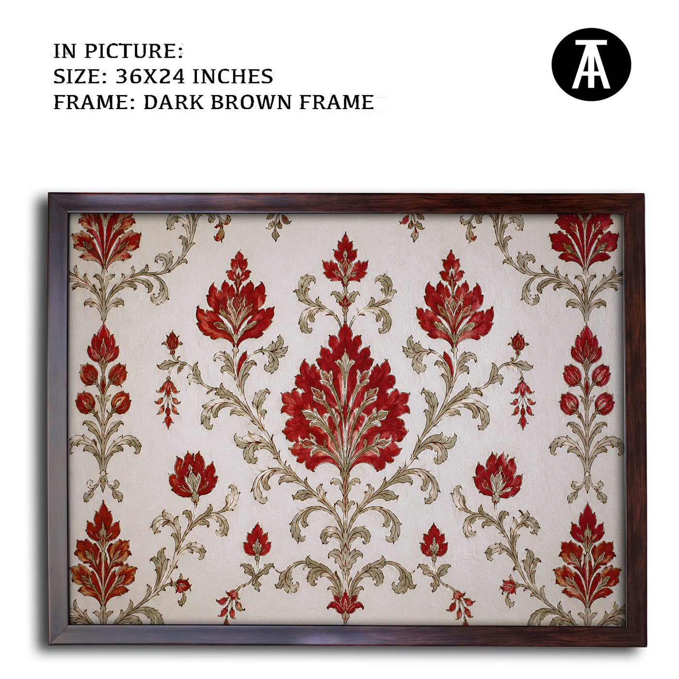 Artwork in Dark Brown Frame