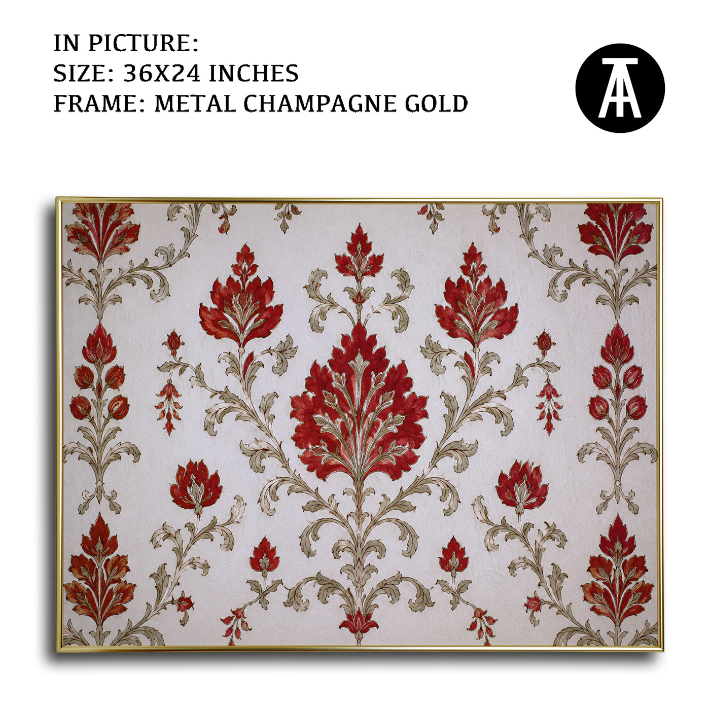 Artwork in Metal Champagne Gold Frame