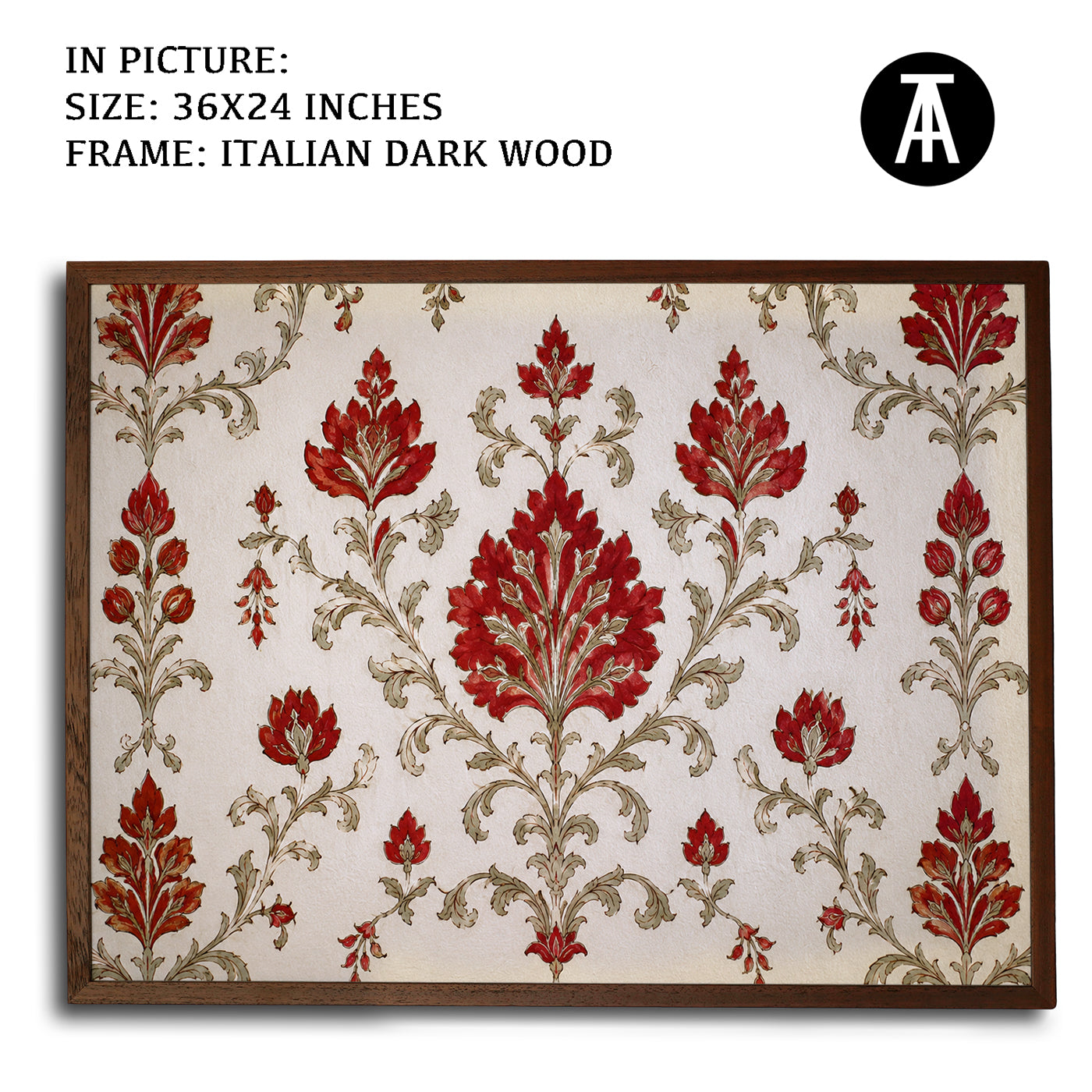 Artwork in Dark Wood Frame