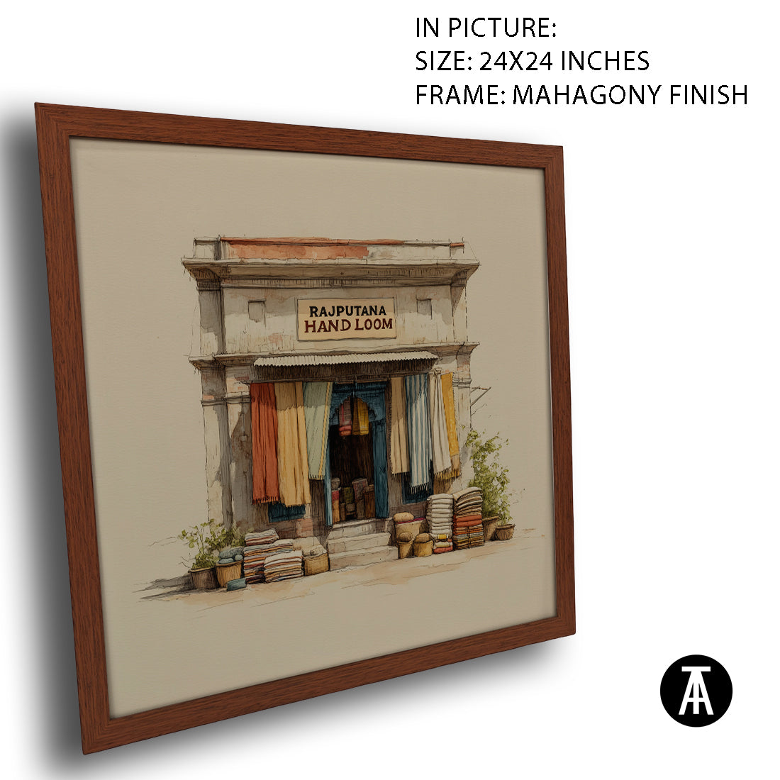 Artwork in Mahogany Finish Frame
