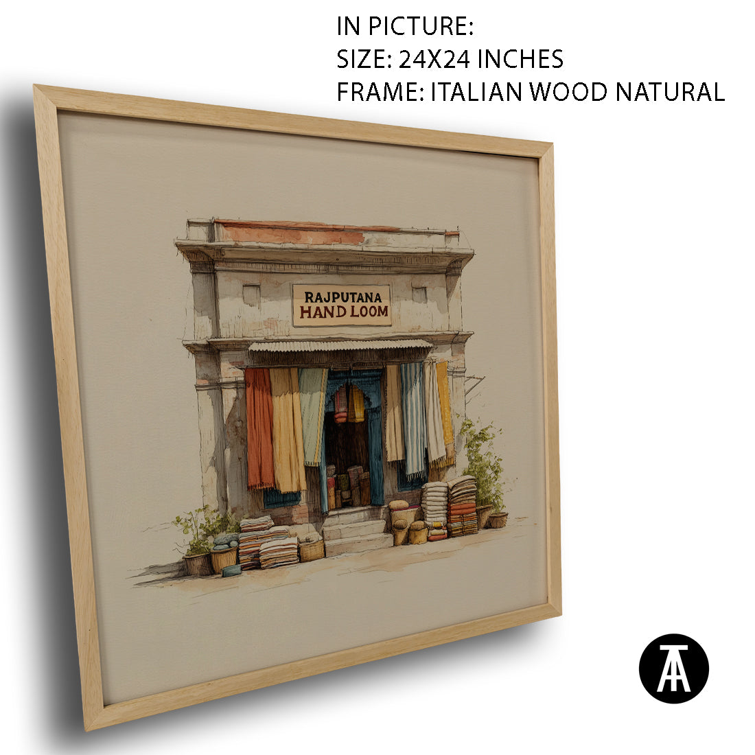 Artwork in Natural Wood Frame