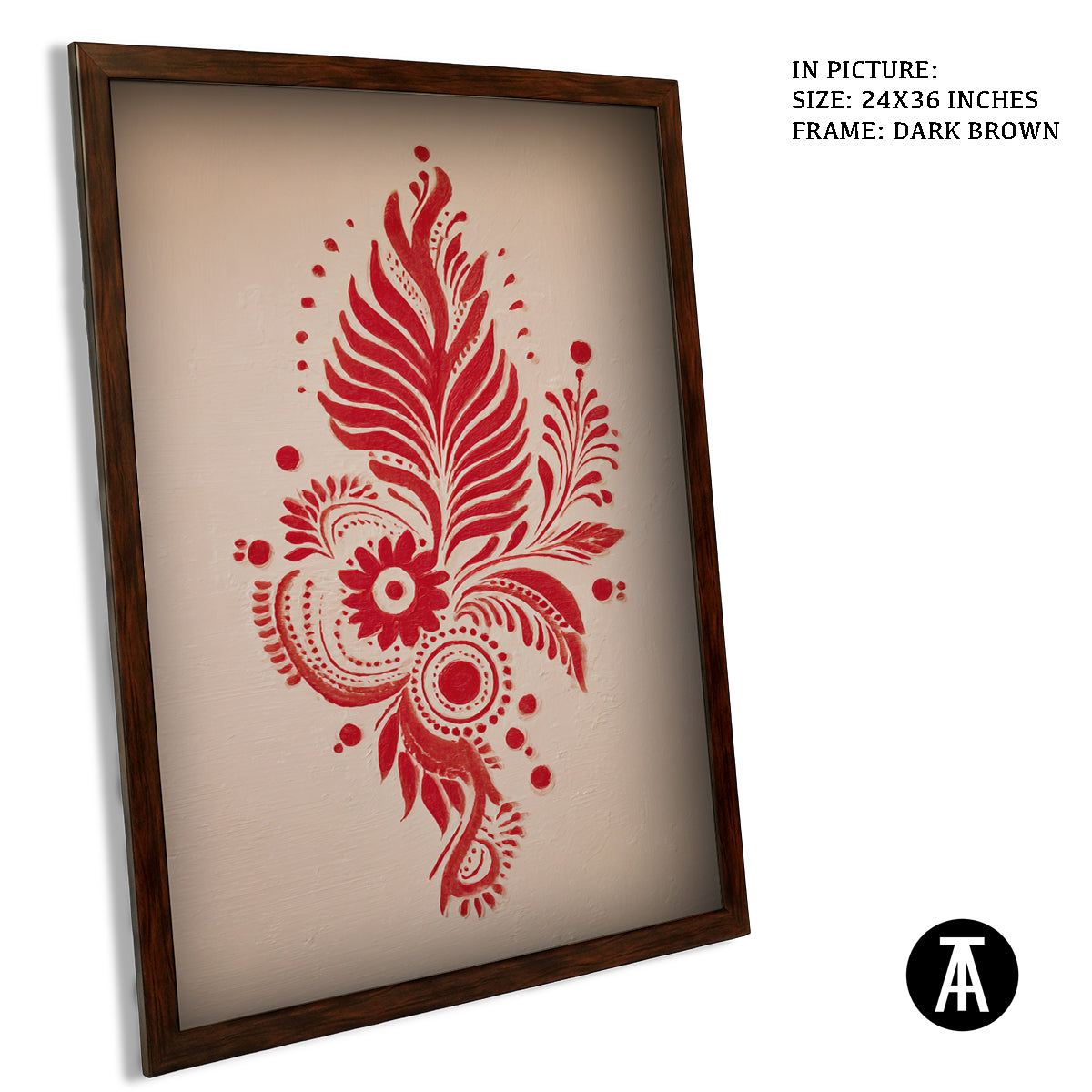 Artwork in Dark Brown Frame