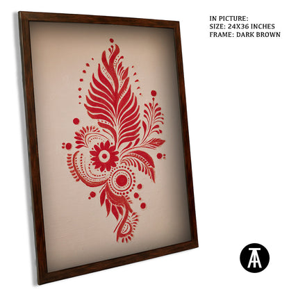 Artwork in Dark Brown Frame