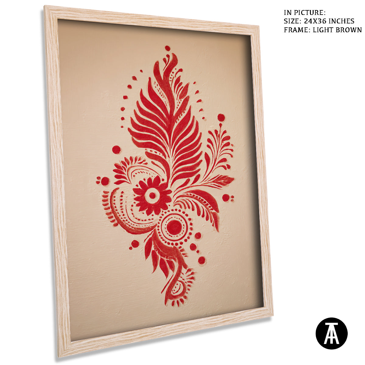 Artwork in Light Brown Frame