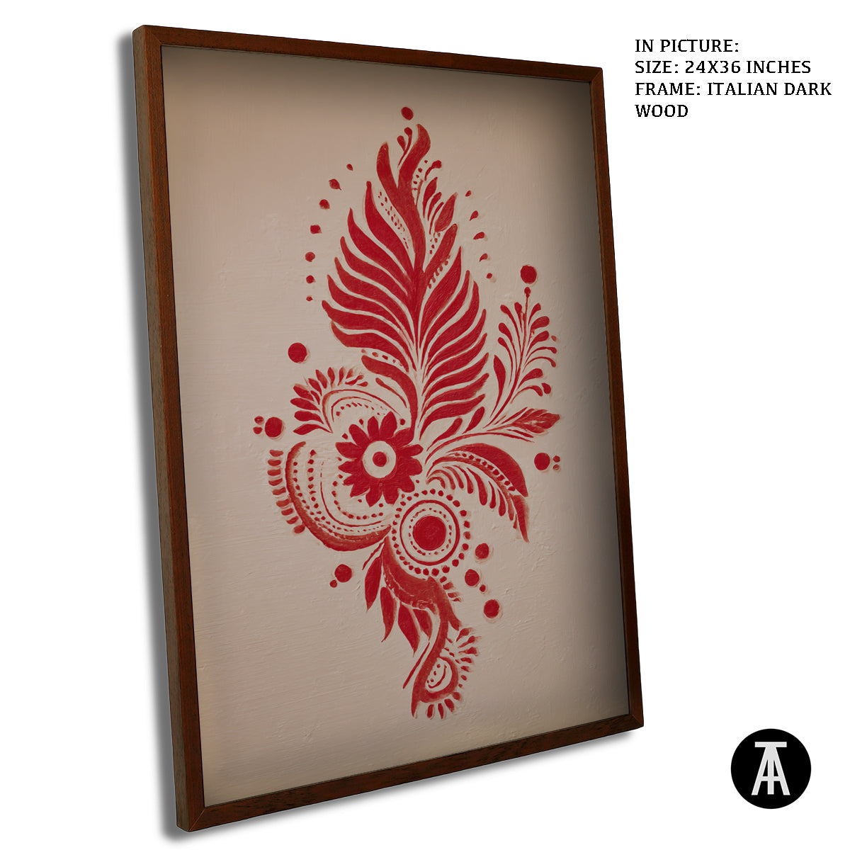 Artwork in Dark Wood Frame