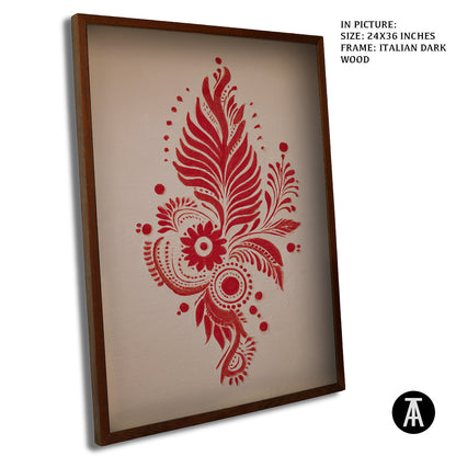 Artwork in Dark Wood Frame