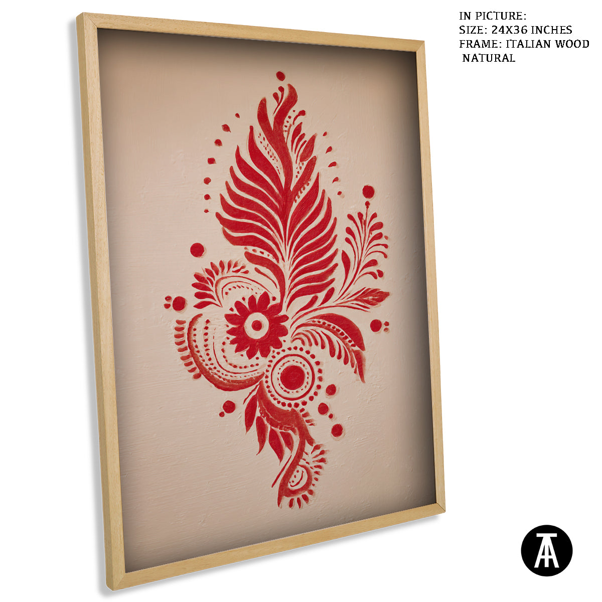 Artwork in Natural Wood Frame