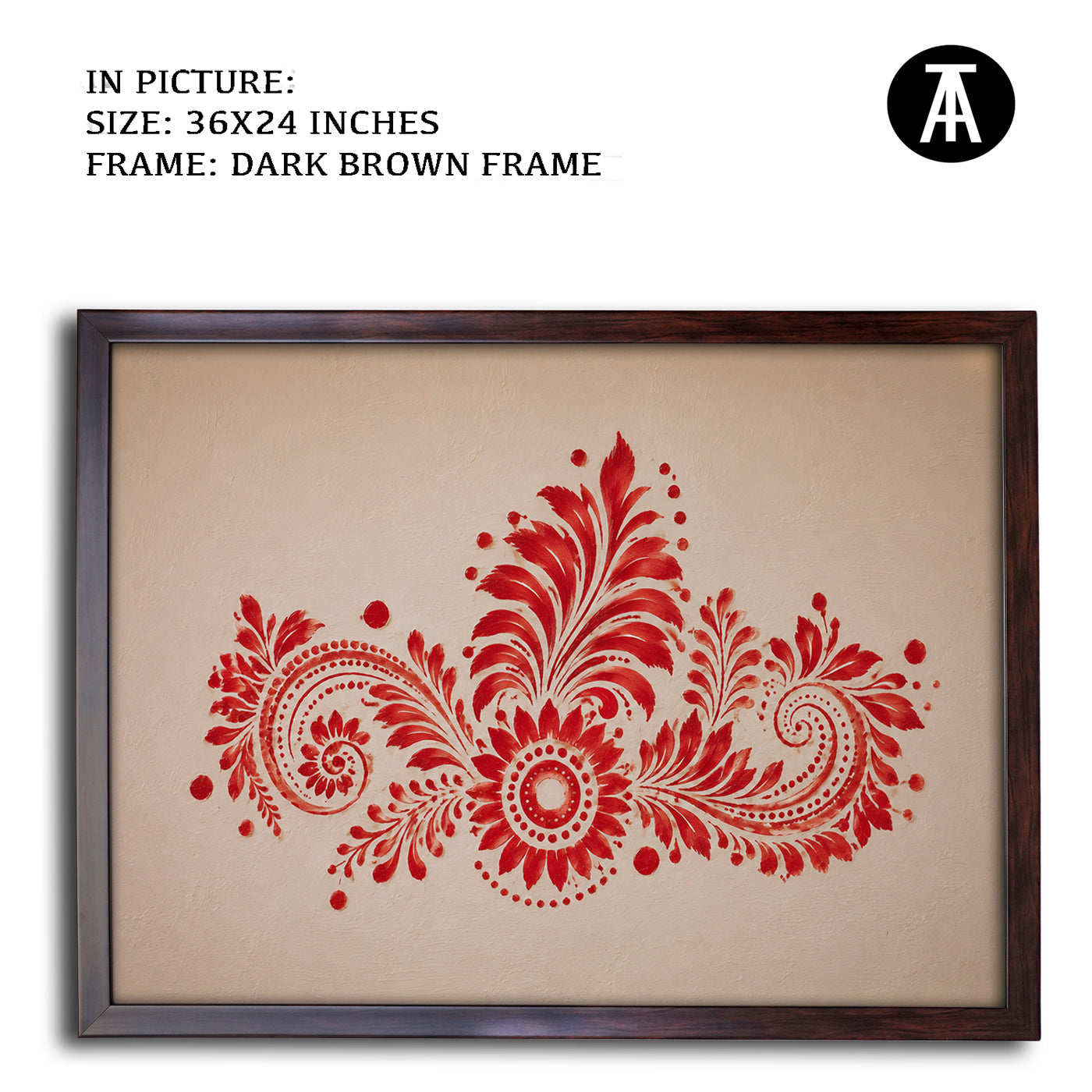 Artwork in Dark Brown Frame