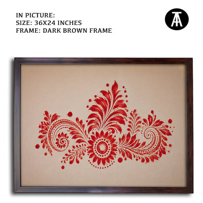 Artwork in Dark Brown Frame