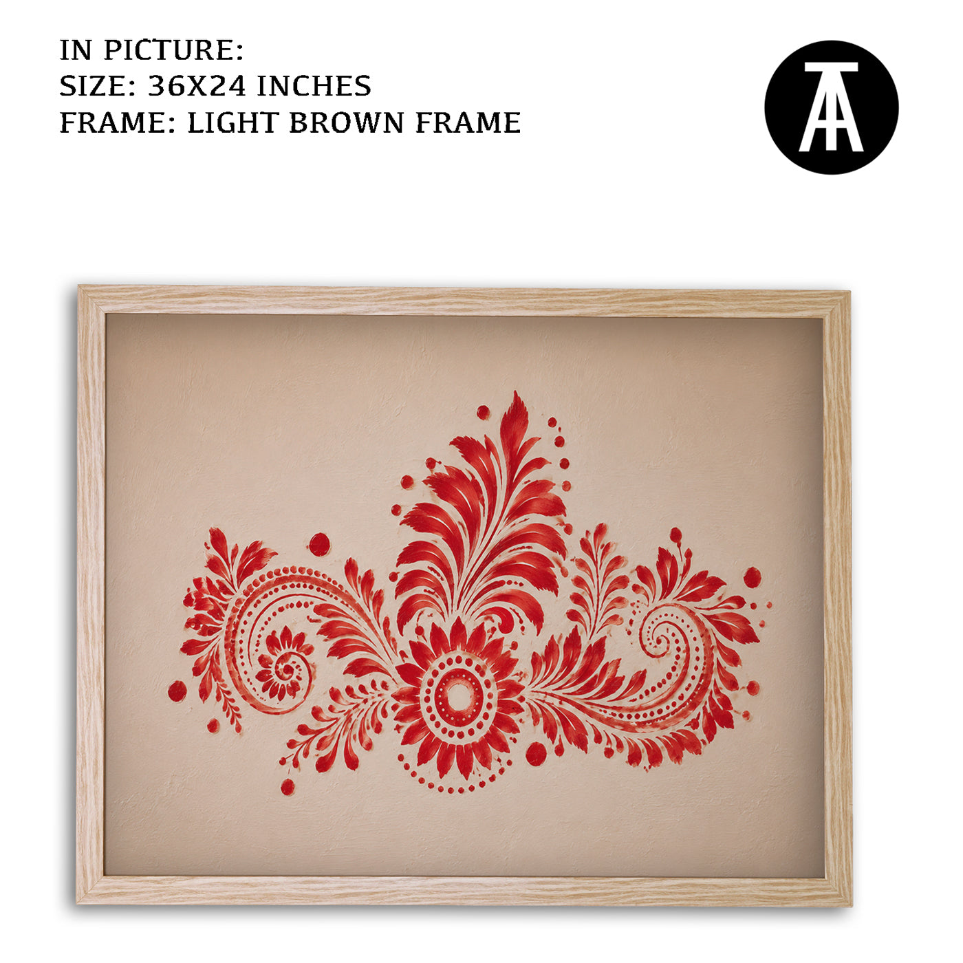 Artwork in Light Brown Frame