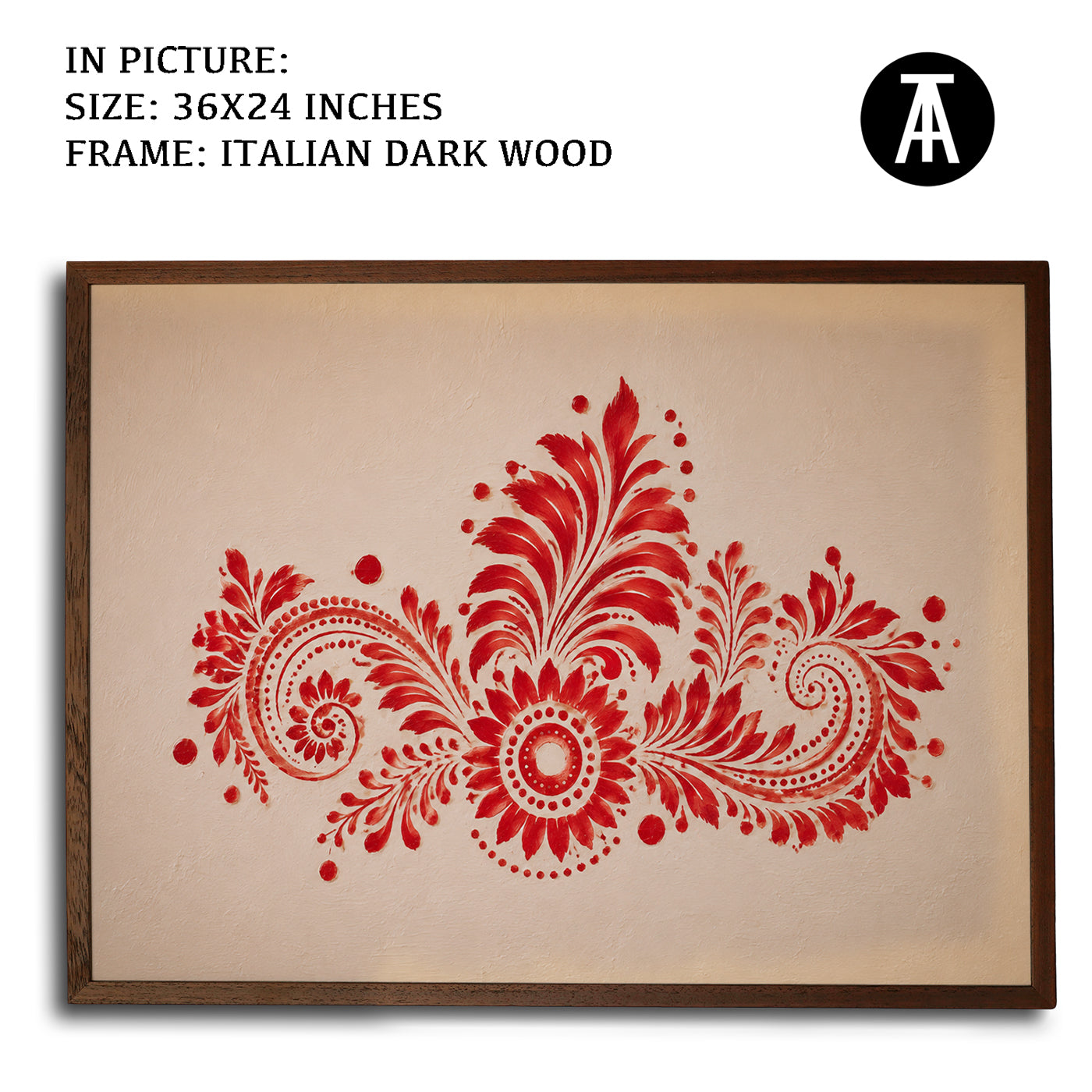 Artwork in Dark Wood Frame