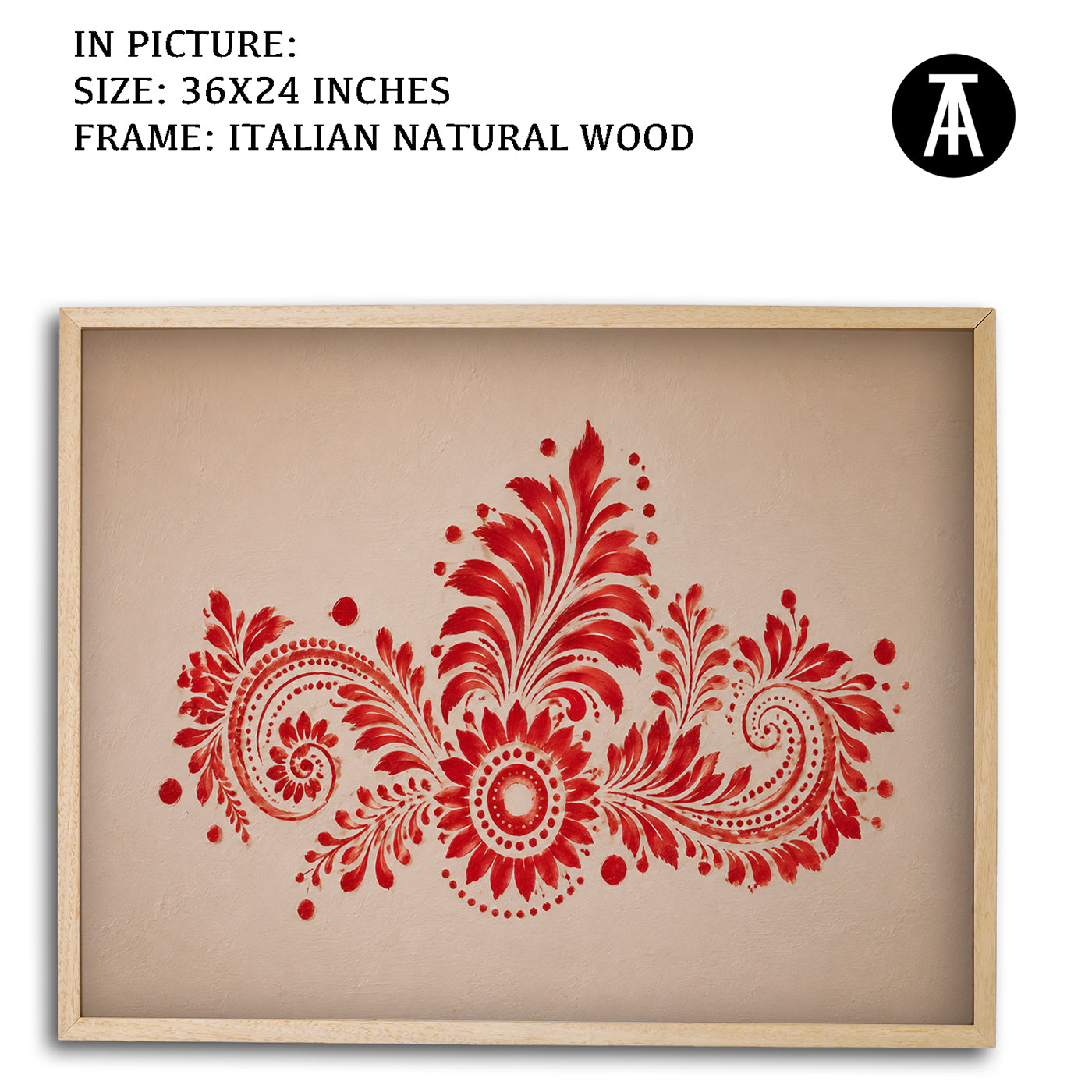 Artwork in Natural Wood Frame