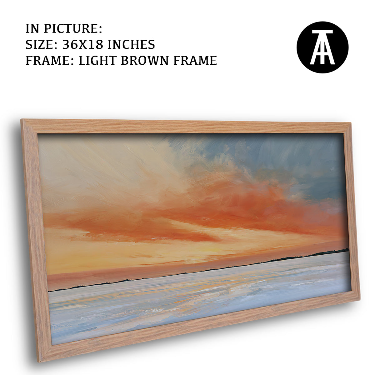 Artwork in Light Brown Frame