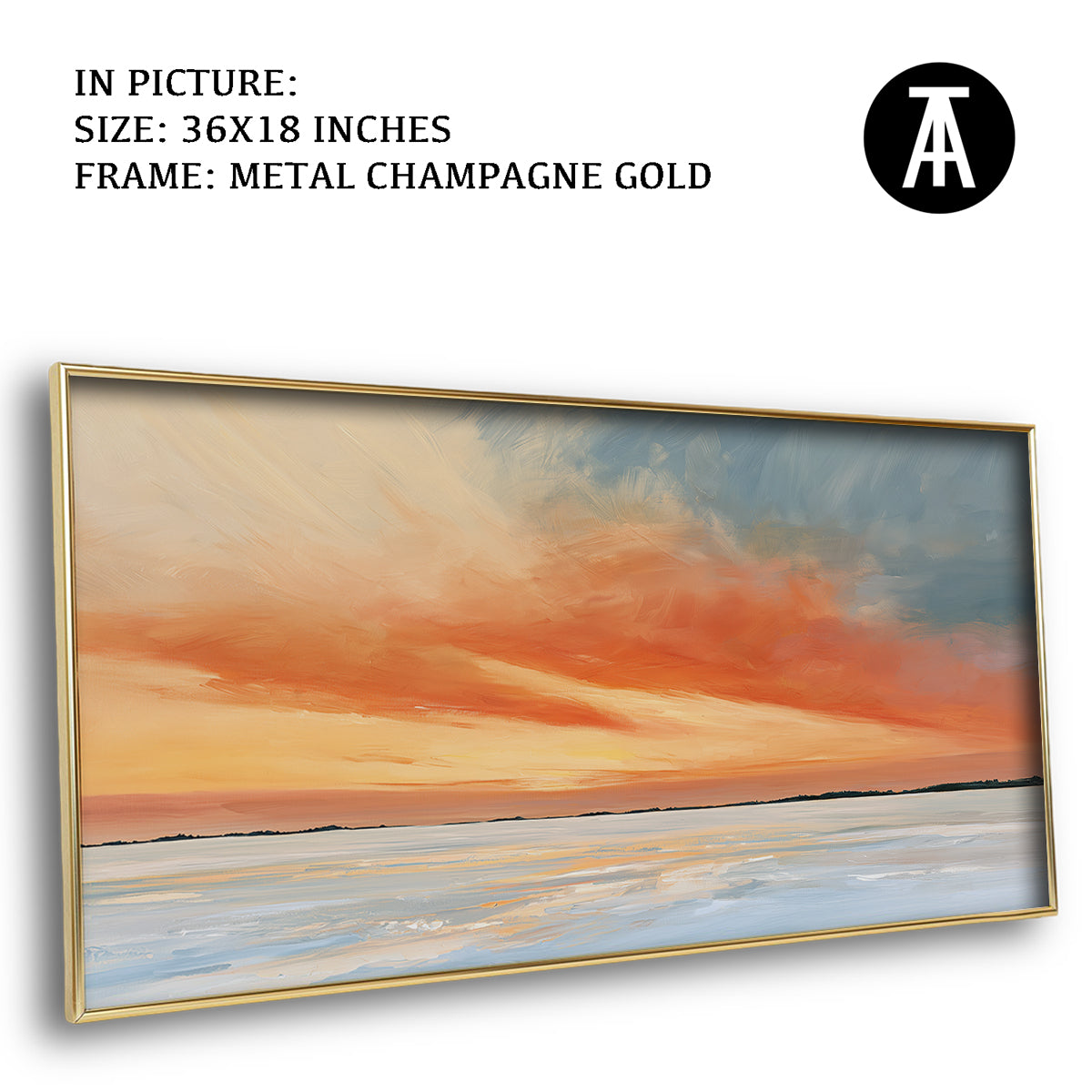 Artwork in Metal Champagne Gold Frame