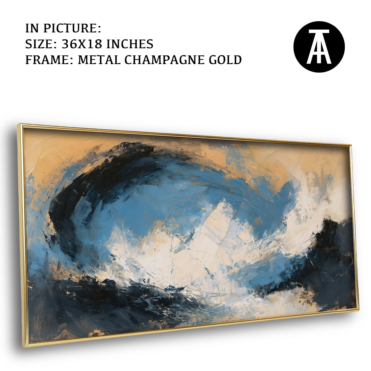 Artwork in Metal Champagne Gold Frame