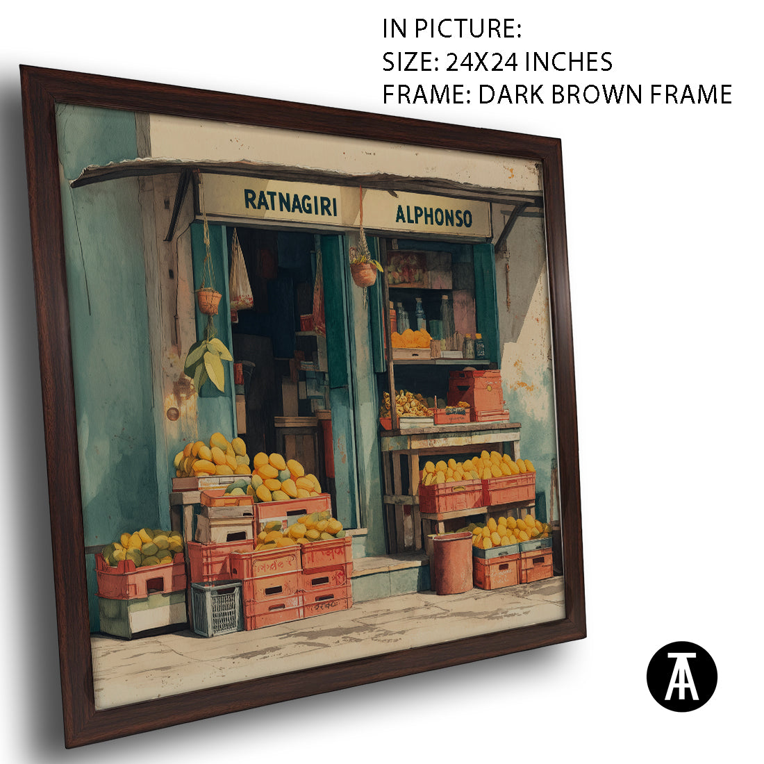 Artwork in Dark Brown Frame