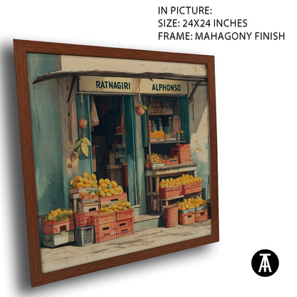 Artwork in Mahogany Finish Frame