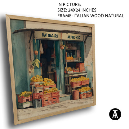 Artwork in Natural Wood Frame