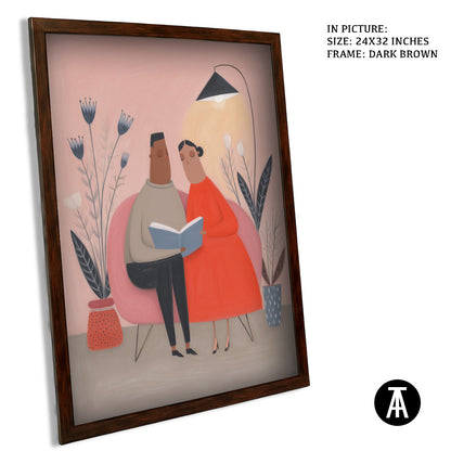 Artwork in Dark Brown Frame